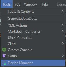 Tools→Device Managerでデバイスがなんか入ってるのを確認する