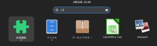 アクティビティを開き、「ex」と打ち、拡張機能を開く